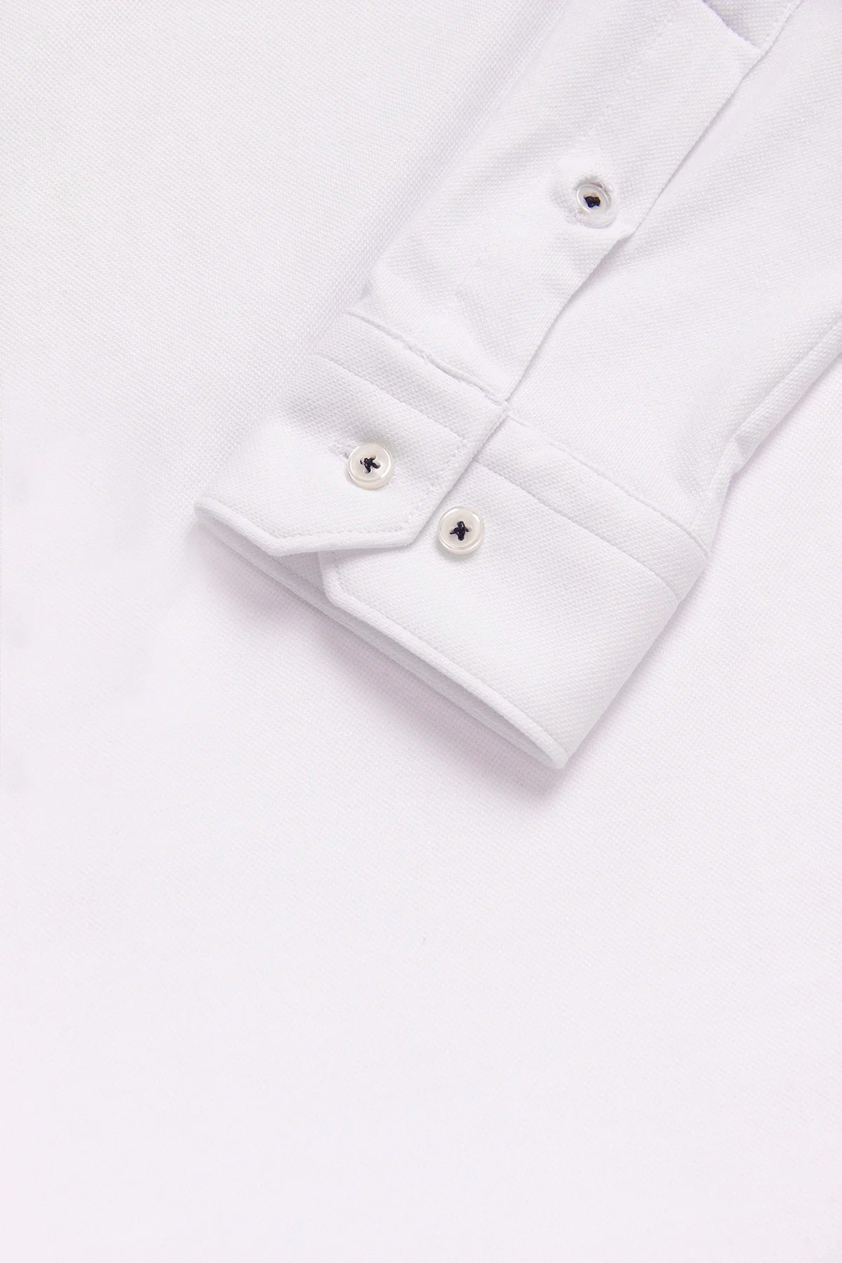 Camisa Piqué Polera Algodón Blanco